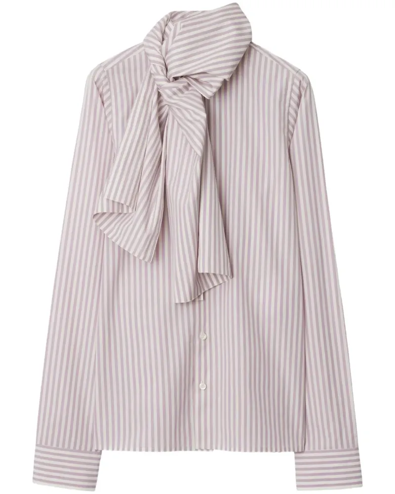 Burberry Gestreiftes Hemd - Weiß Weiß