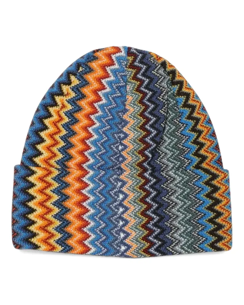 Missoni Beanie mit Zickzackmuster - Blau Blau
