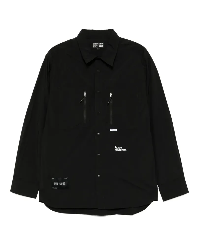 Izzue Hemd mit Logo-Print - Schwarz Schwarz