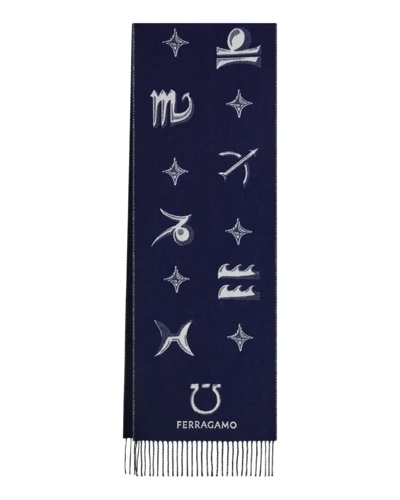 Ferragamo Schal mit Horoskop-Print - Blau Blau