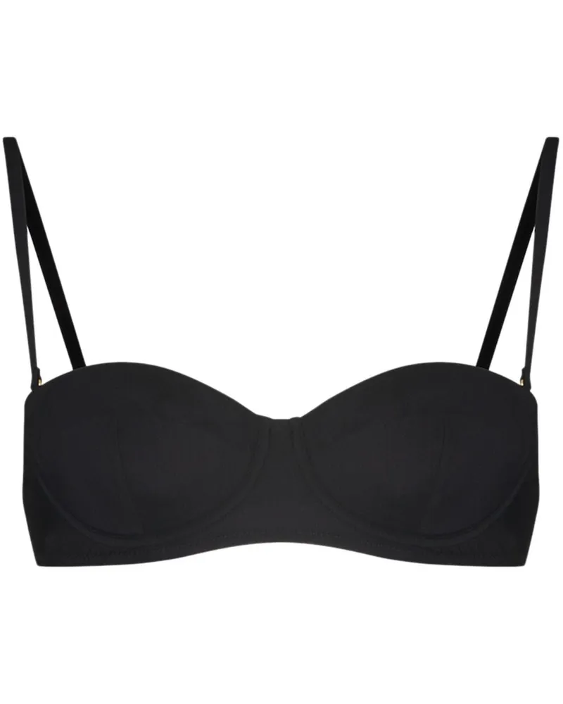 Dolce & Gabbana Balconette-Bikinioberteil mit Falten - Schwarz Schwarz