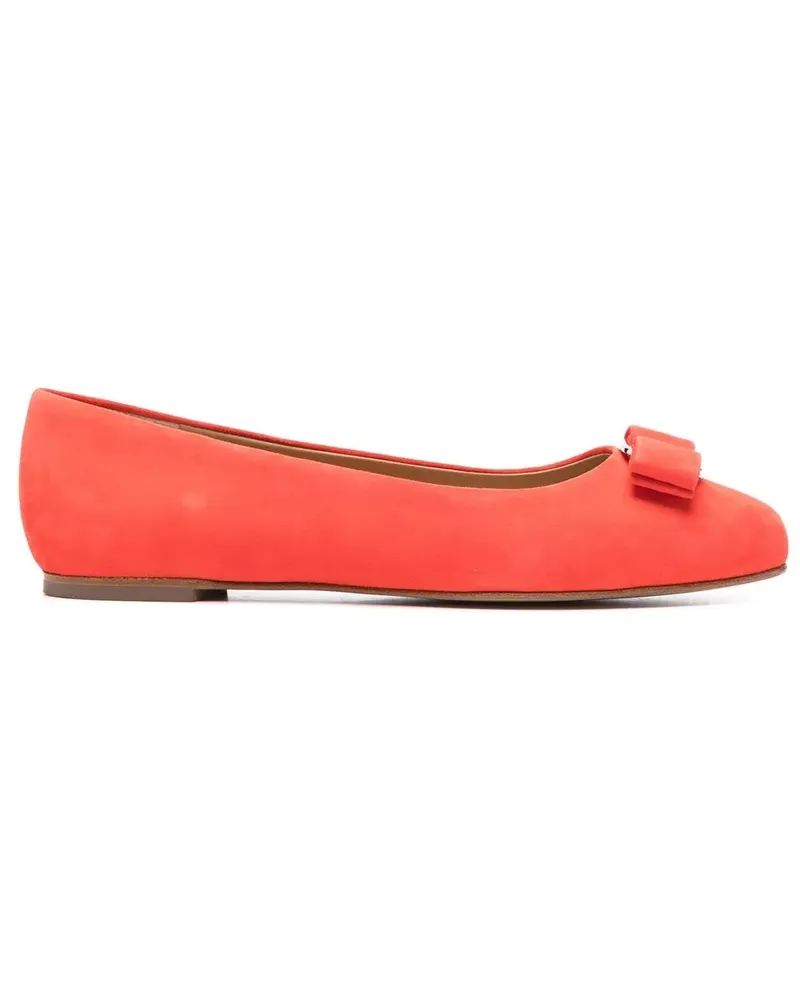 Ferragamo Ballerinas mit Logo-Schild - Rot Rot