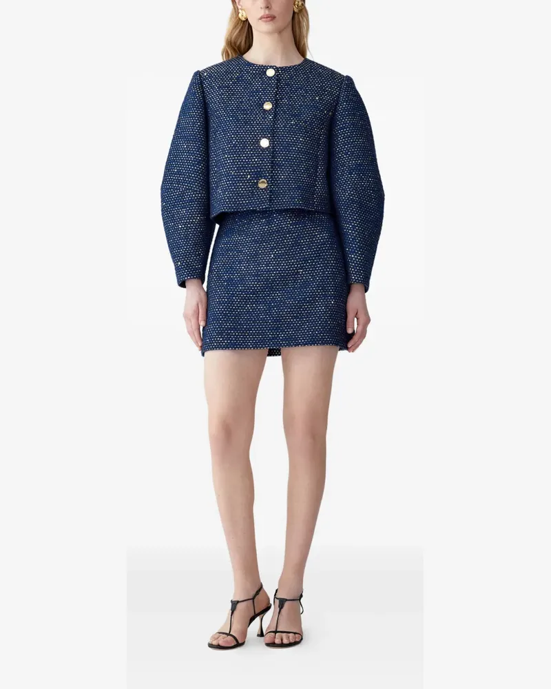 Carolina Herrera New York Tweed-Jacke mit weiten Ärmeln - Blau Blau