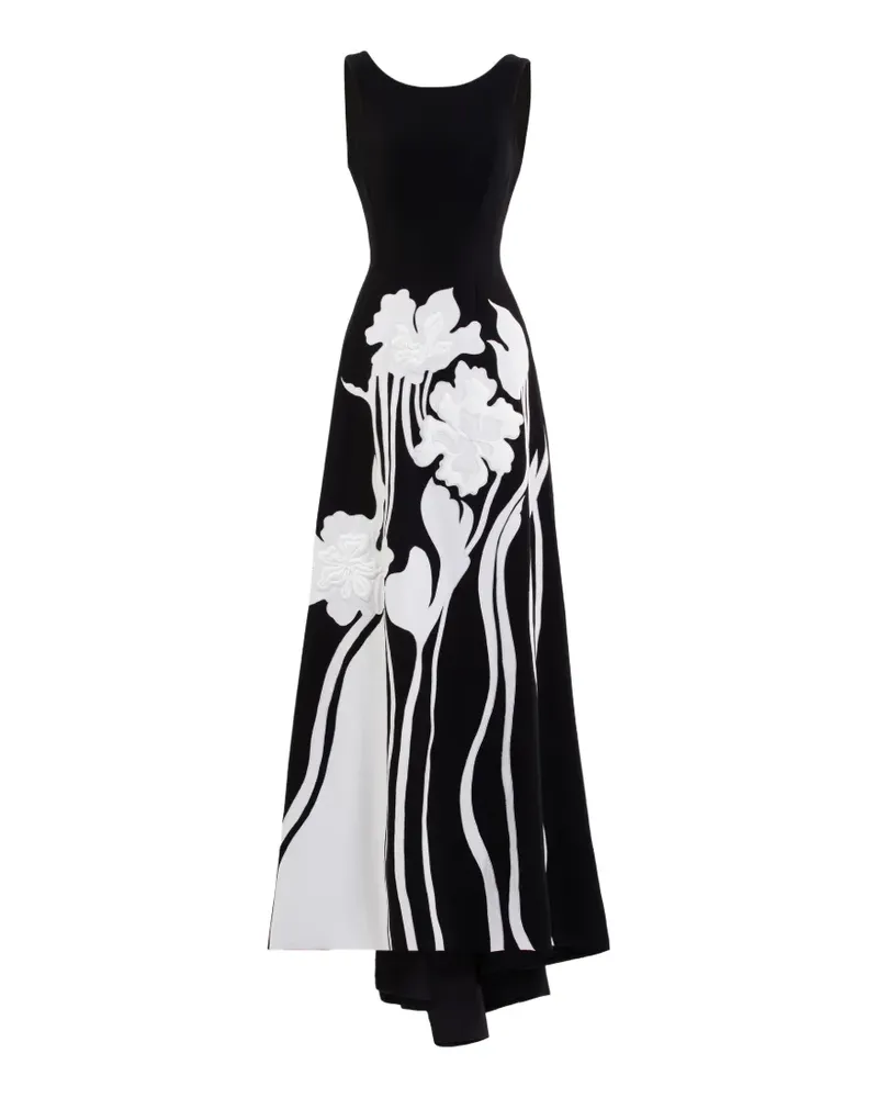 Saiid Kobeisy Wattiertes Kleid mit Stickerei - Schwarz Schwarz
