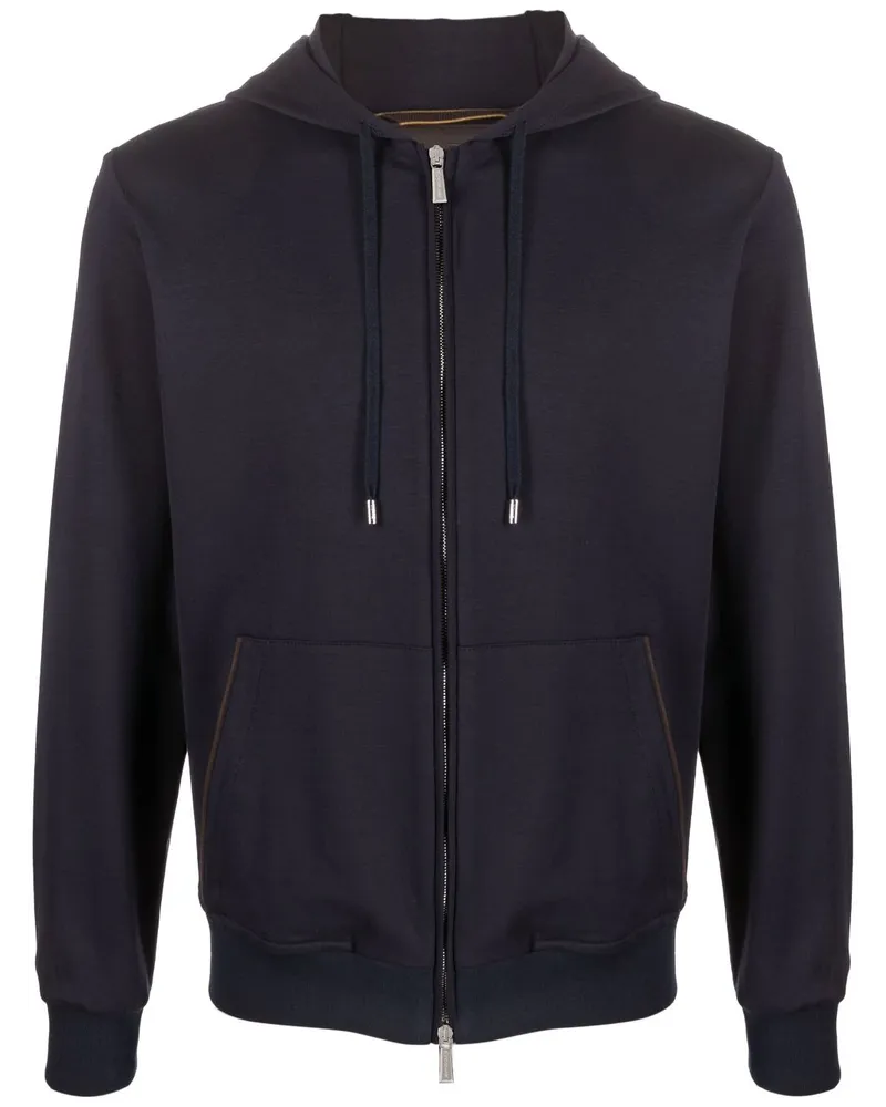 MOORER Kapuzenjacke mit Kordelzug - Blau Blau