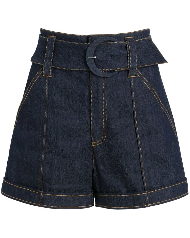 Cinq à Sept Aldi Jeans-Shorts mit Gürtel - Blau Blau