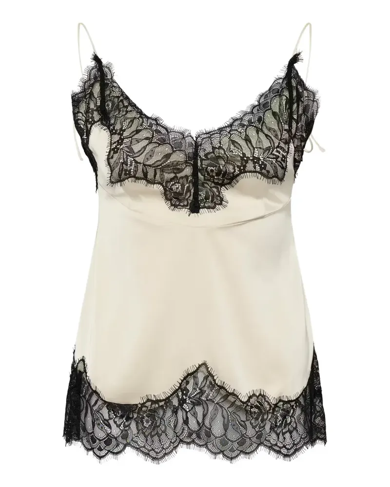 Gestuz Lalou lace-trim top - Nude Nude