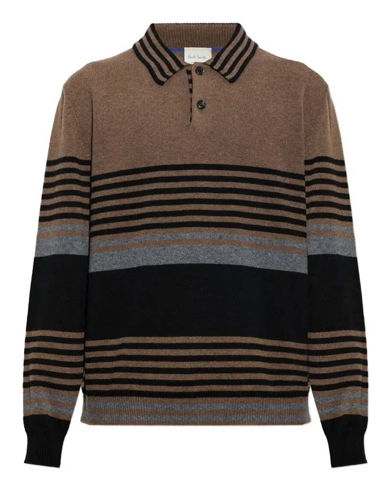 Paul Smith Hellbrauner Stripe Kaschmirpullover Braun