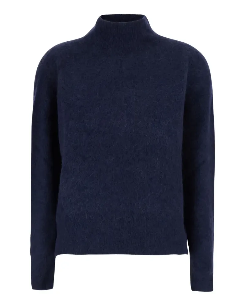 ..,merci Gebürsteter Pullover mit Stehkragen - Blau Blau