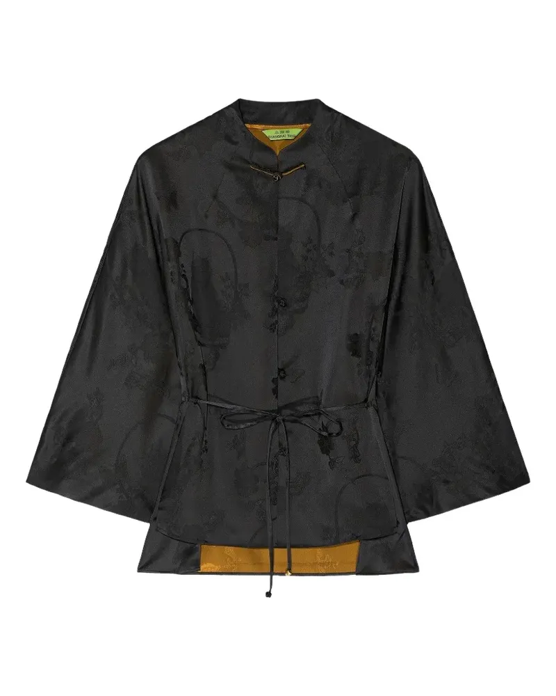 Shanghai Tang Meow Scholar Jacke mit Gürtel - Schwarz Schwarz