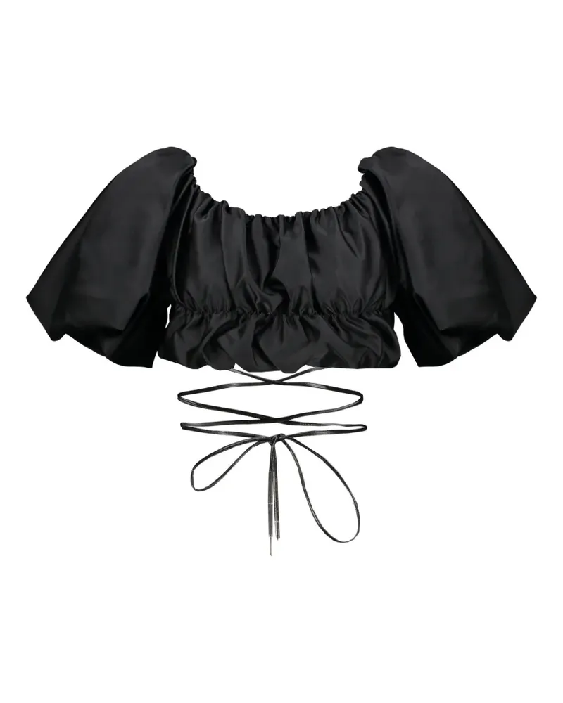 ELLERY lace-up crop blouse - Schwarz Schwarz