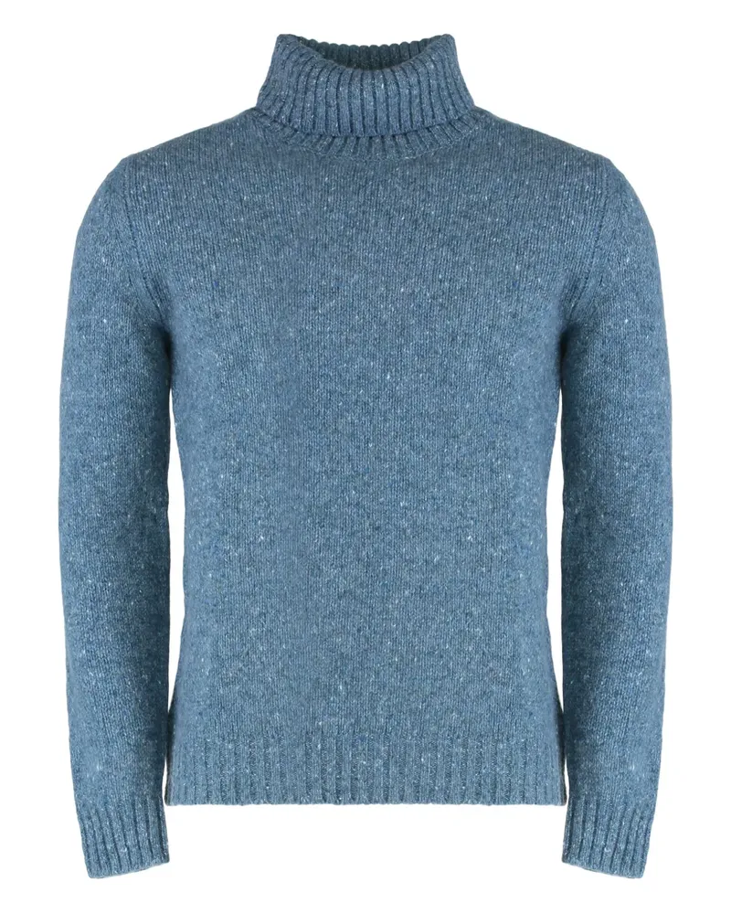 MOORER Gerippter Rollkragenpullover - Blau Blau