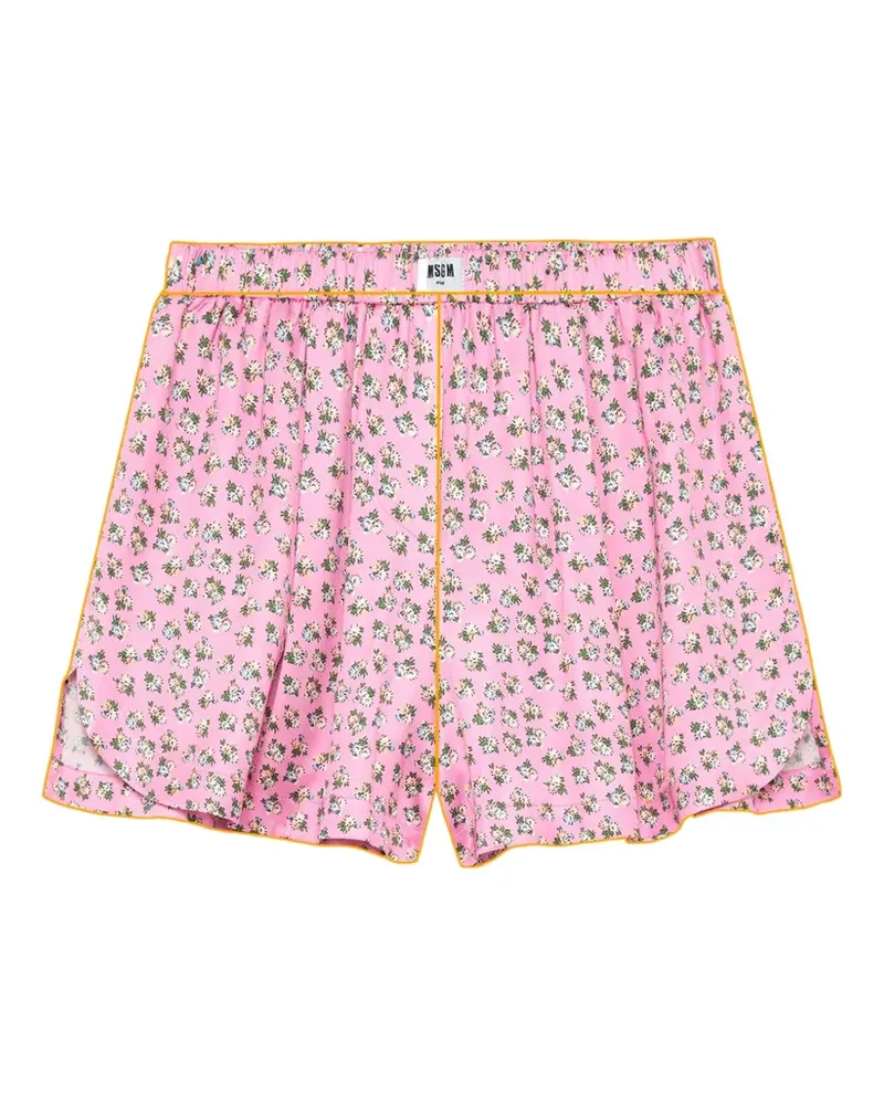 MSGM Shorts aus Seide mit Blumenprint - Rosa Rosa