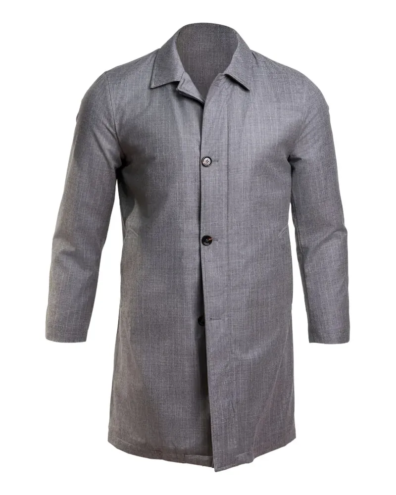 Kiton pinstriped overcoat - Grau Grau
