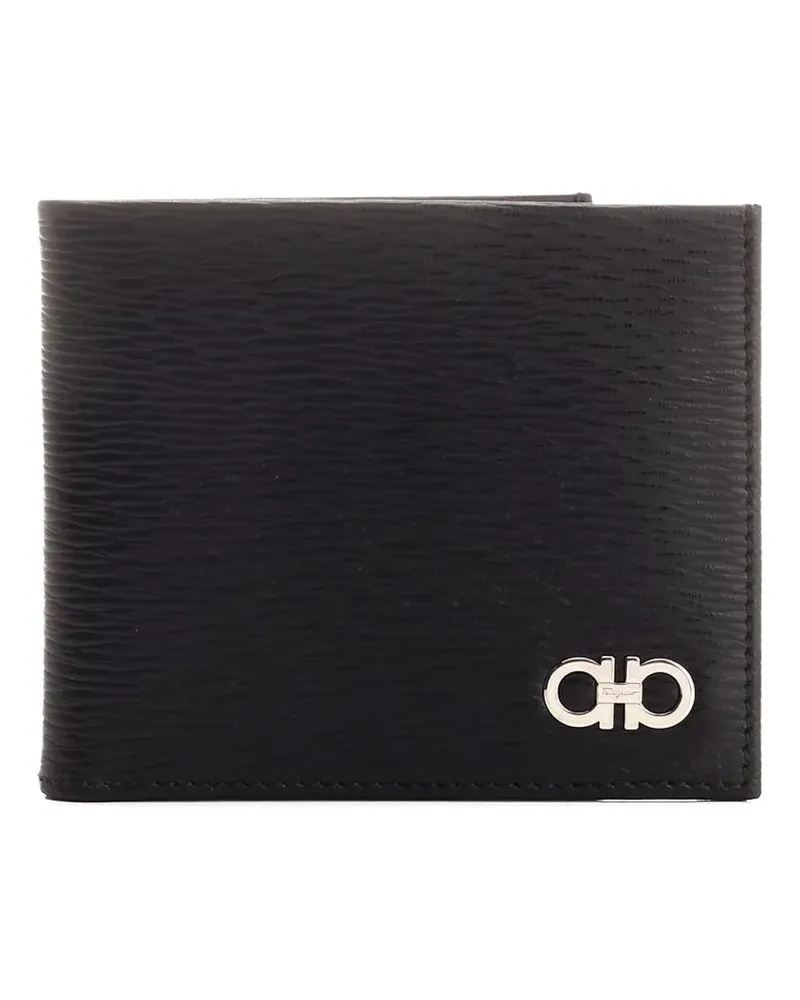 Ferragamo Gancini-plaque leather wallet - Schwarz Schwarz