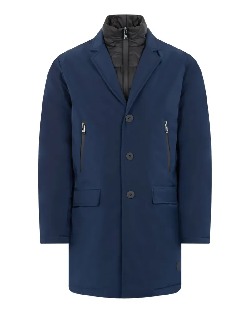 Roberto Cavalli notched-lapel layered coat - Blau Blau