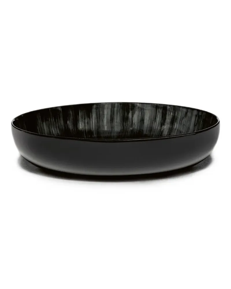 Serax Dé abstract-pattern plates (set of two) - Schwarz Schwarz