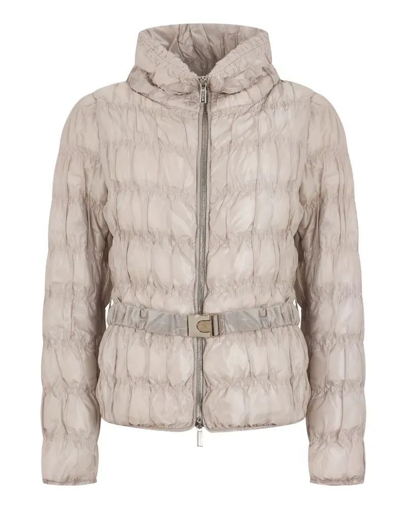 MOORER Geraffte Iolana-P2 Steppjacke mit Gürtel - Nude Nude