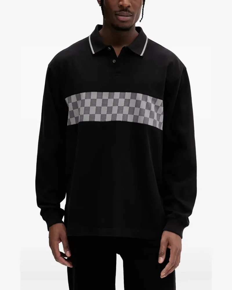 Vans Medford checkerboard long-sleeve polo - Schwarz Schwarz