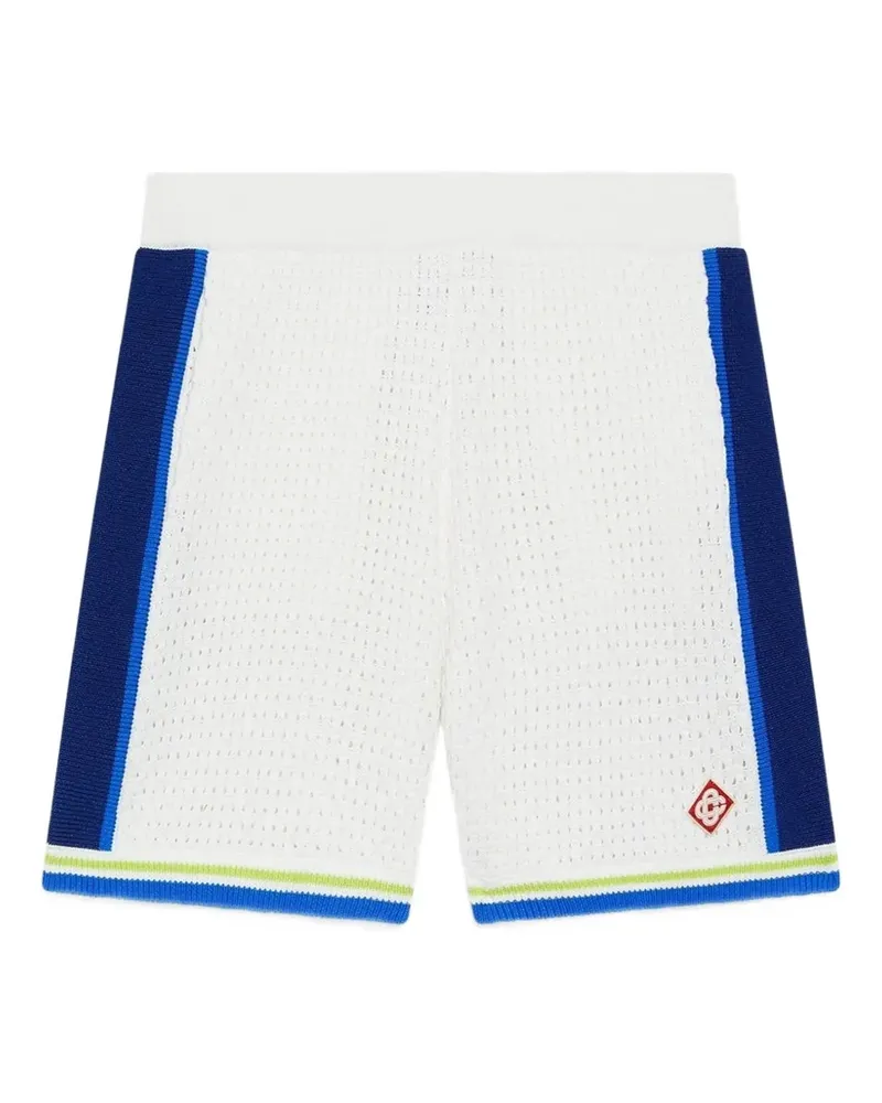 Casablanca Paris Gestreifte Shorts mit Logo - Weiß Weiß