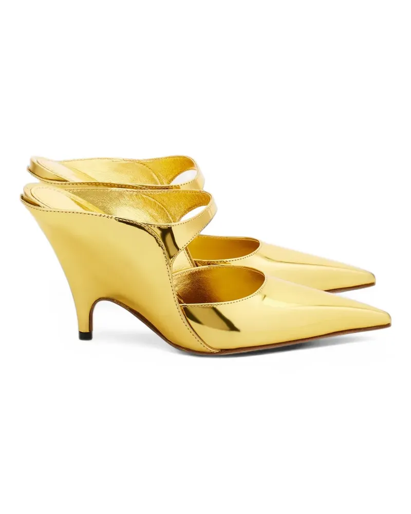 Ferragamo Wedge-Mules mit grafischem Print - Gold Gold