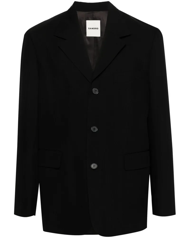 Sandro Twill-Blazer mit gravierten Logo-Knöpfen Schwarz