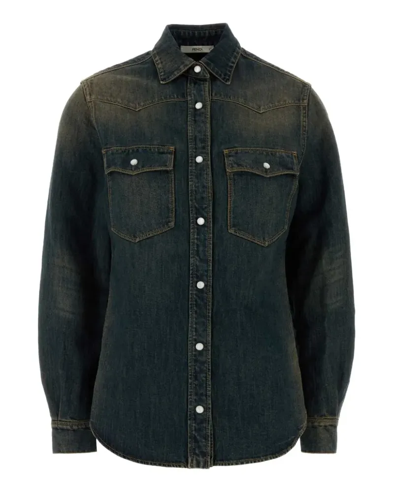 Fendi blue washed denim shirt - Blau Blau