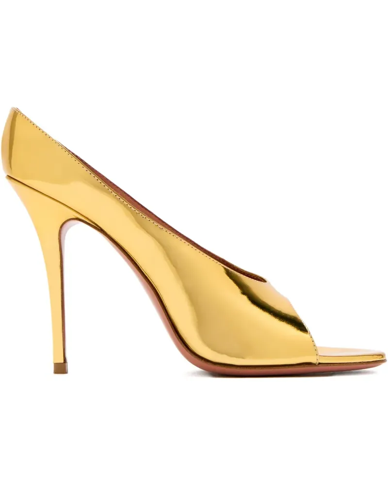 Amina Muaddi Peeptoe-Sandalen 105mm - MIRGOL MIRROR GOLD Mirgol