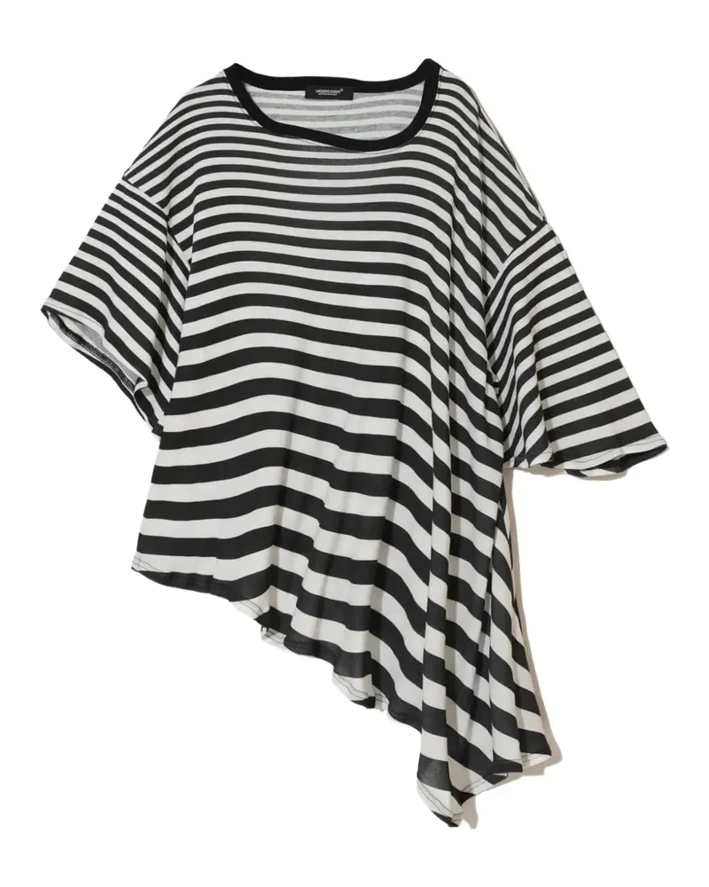 Undercover asymmetric striped T-shirt - Weiß Weiß