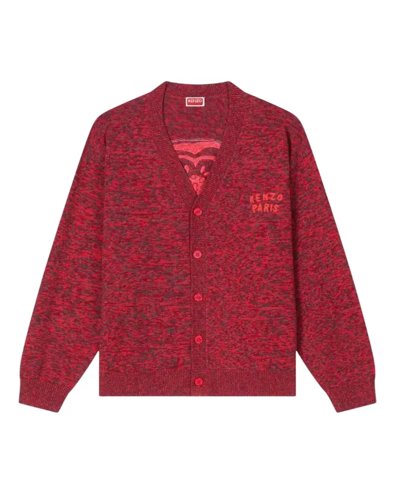 Kenzo logo v-neck cardigan - Rot Rot