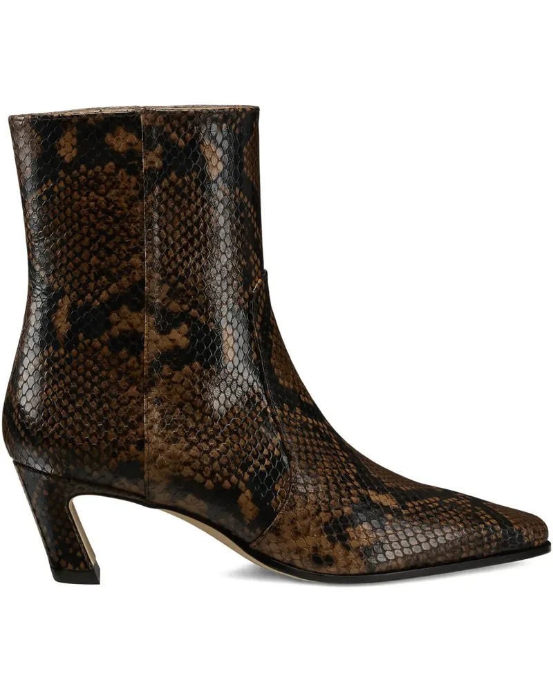 Stuart Weitzman Stassi Stiefel mit Schlangen-Effekt 50mm - Braun Braun