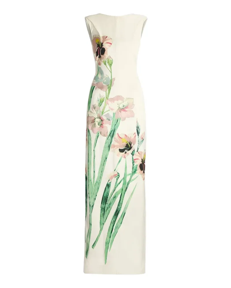 Erdem Floral Duchess floral-print cowl-back maxi dress - Weiß Weiß