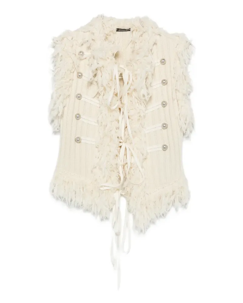 Ann Demeulemeester fringed military-style gilet - Nude Nude