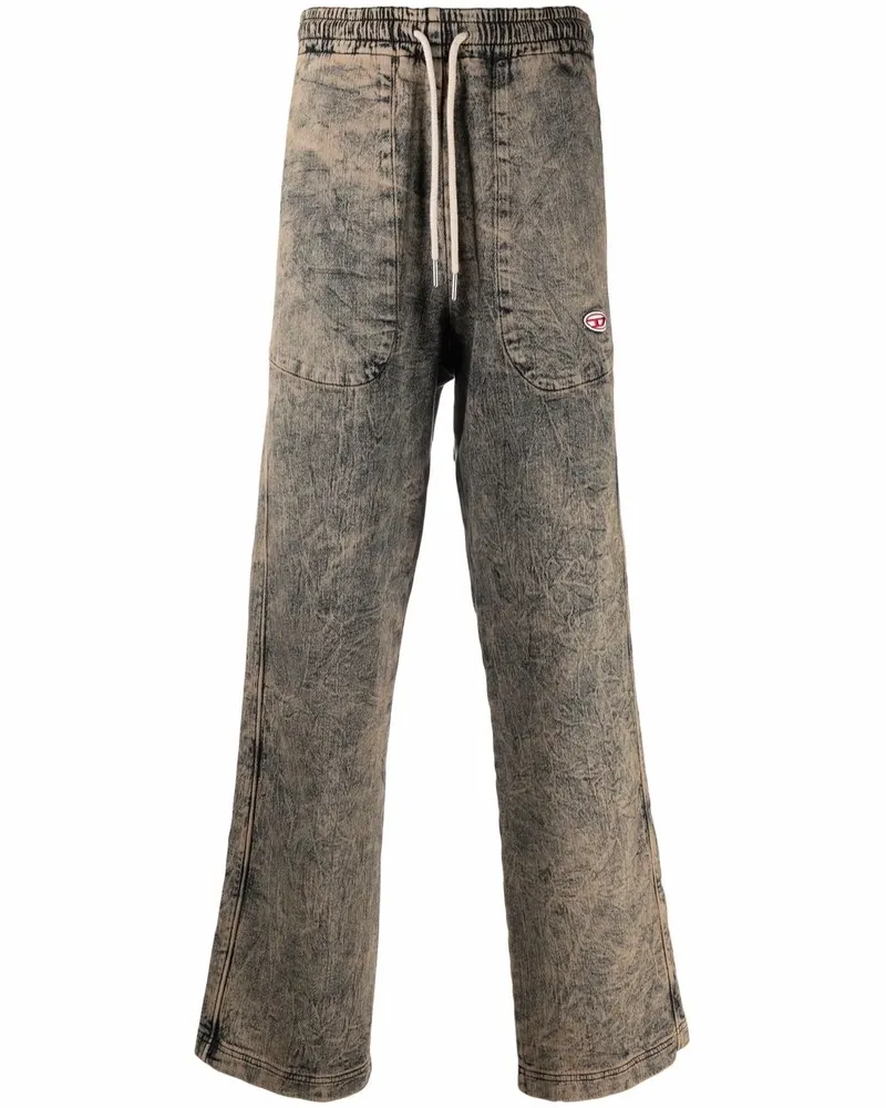 Diesel Gerade Jeans mit Acid-Wash-Effekt - Braun Braun