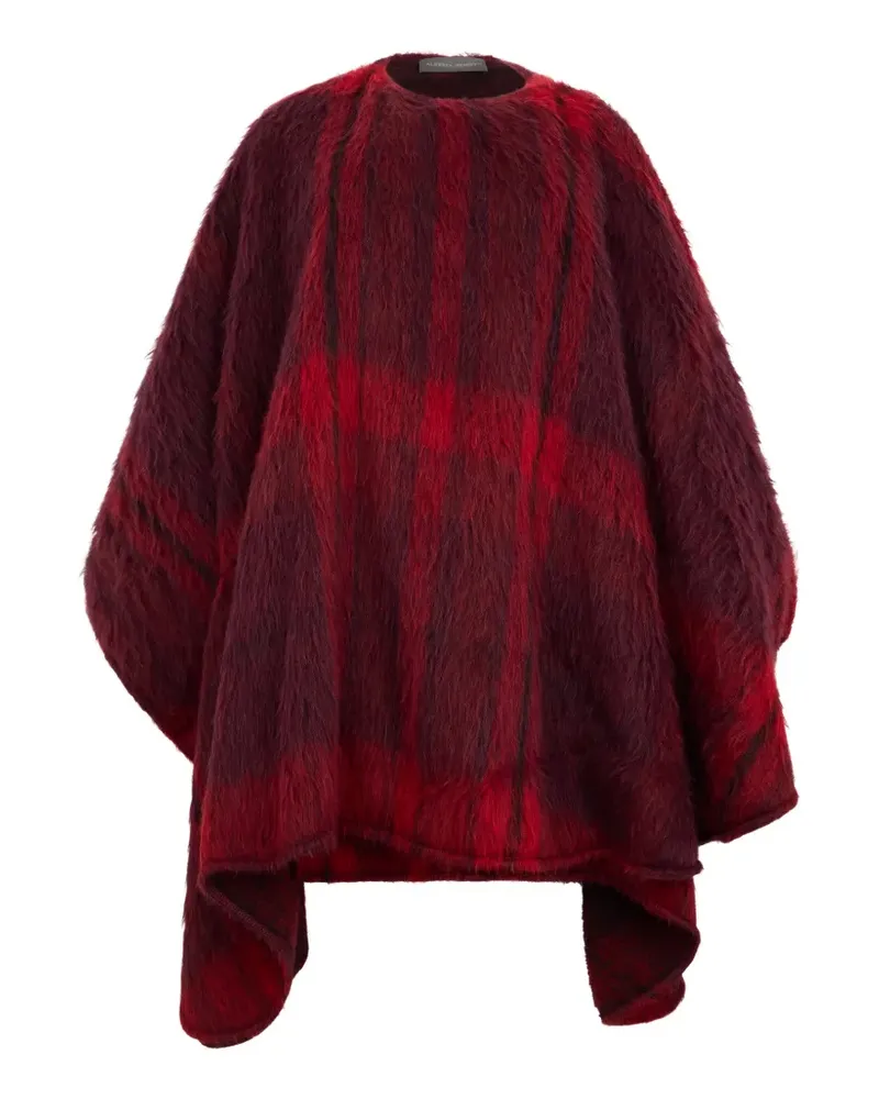 Alberta Ferretti Poncho mit Karomuster - Rot Rot