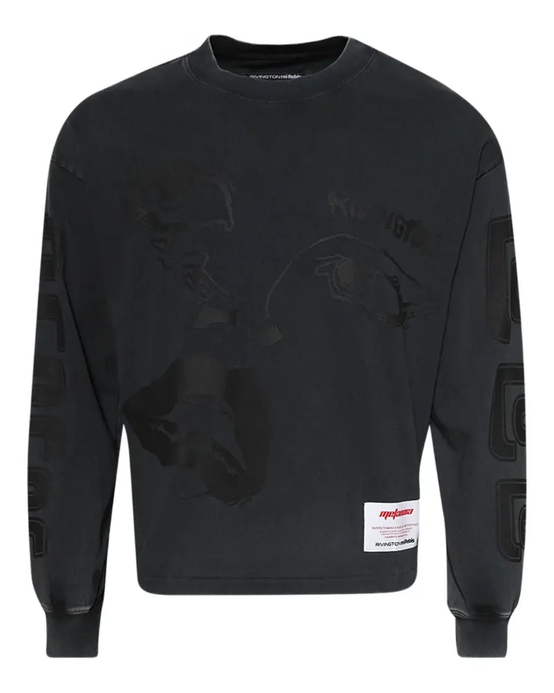 RRR123 graphic-design long-sleeved sweatshirt - Schwarz Schwarz