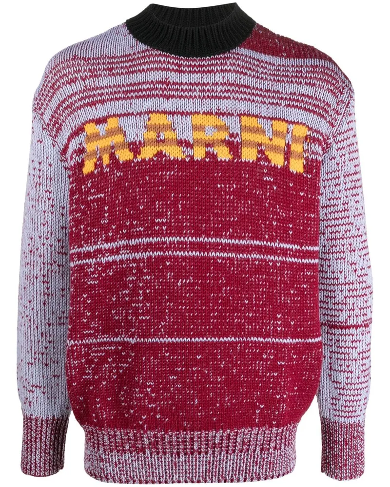 Marni Pullover mit Intarsien-Logo - Blau Blau