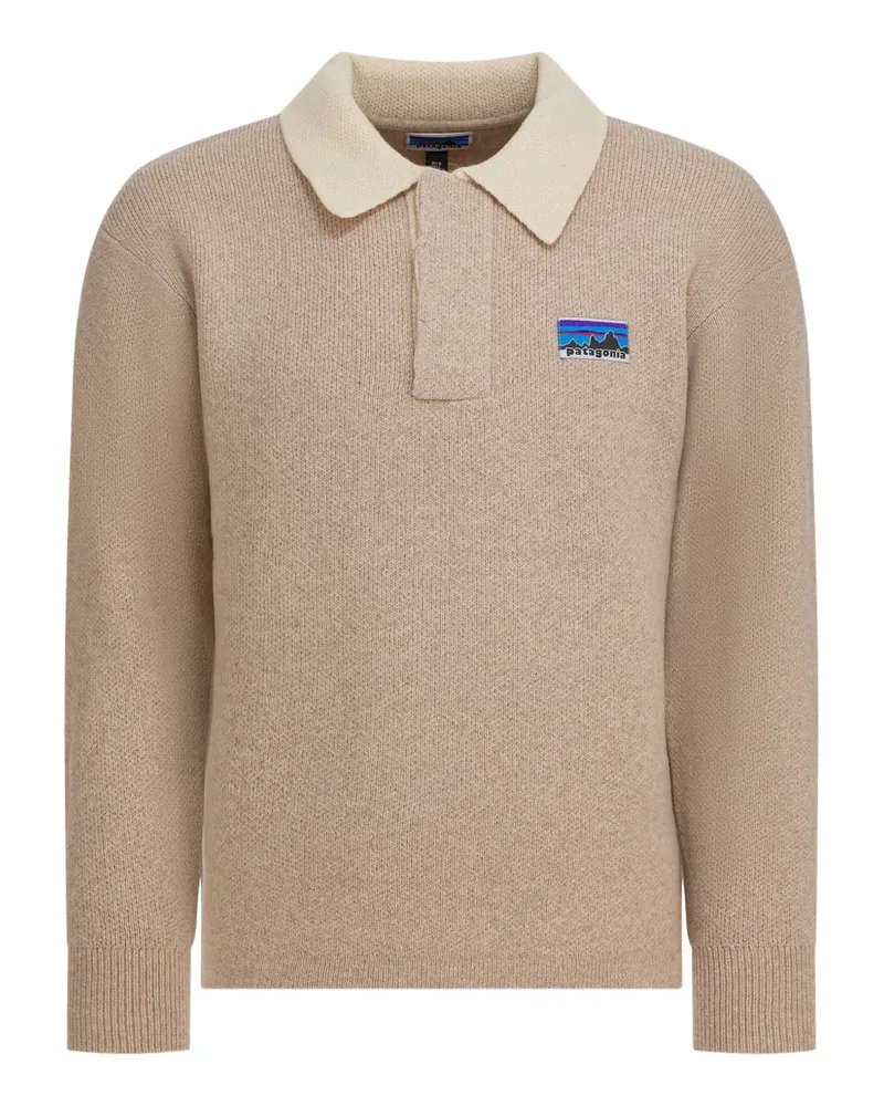 Patagonia recycled wool-blend polo sweater - Nude Nude