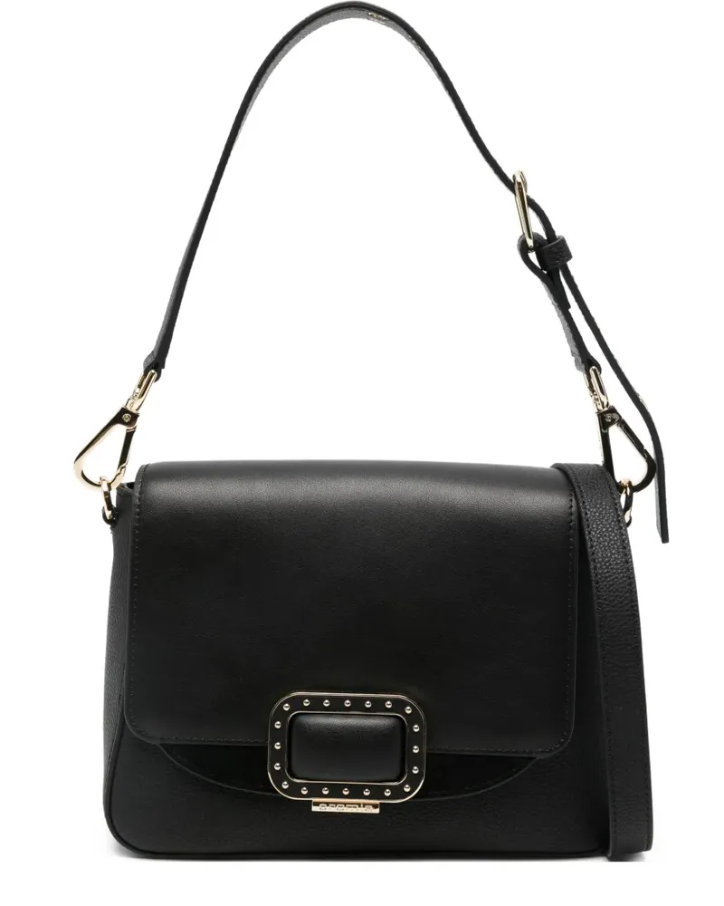 Cromia Schultertasche mit Schnallendetail - Schwarz Schwarz