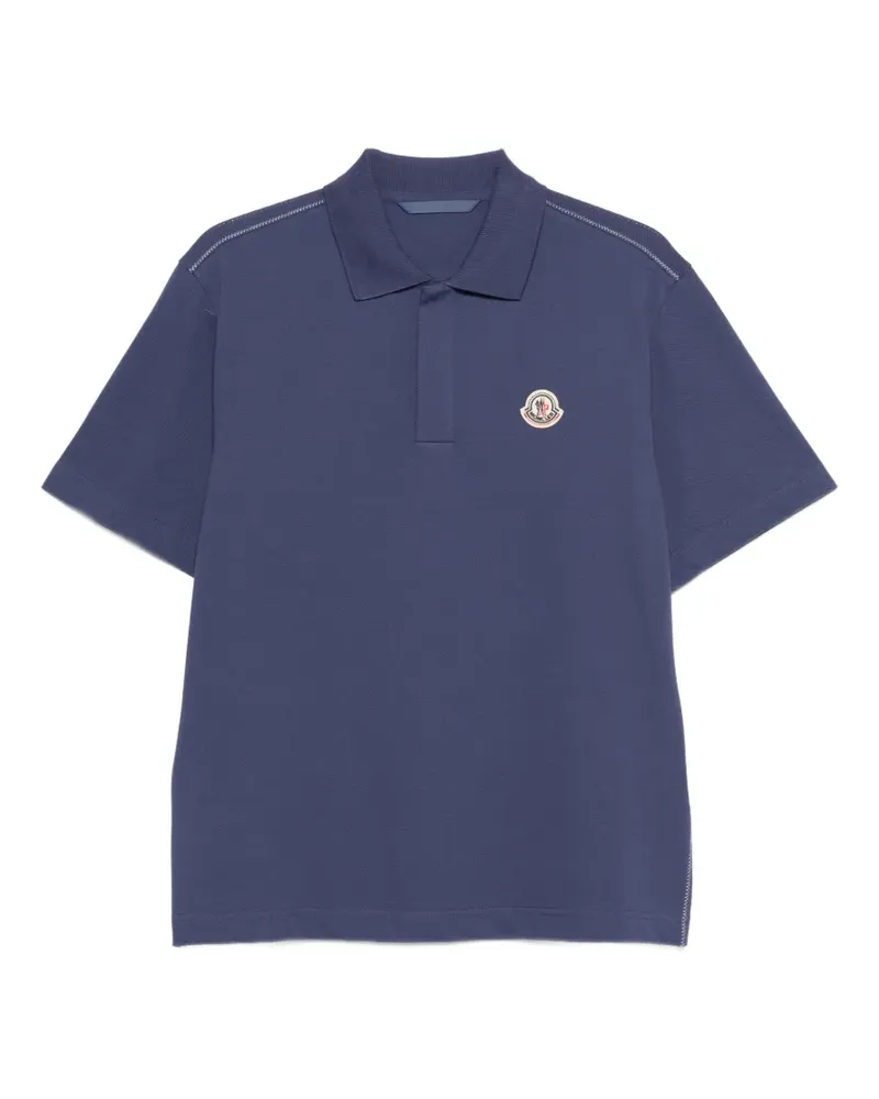Moncler Poloshirt mit Logo-Patch - Blau Blau
