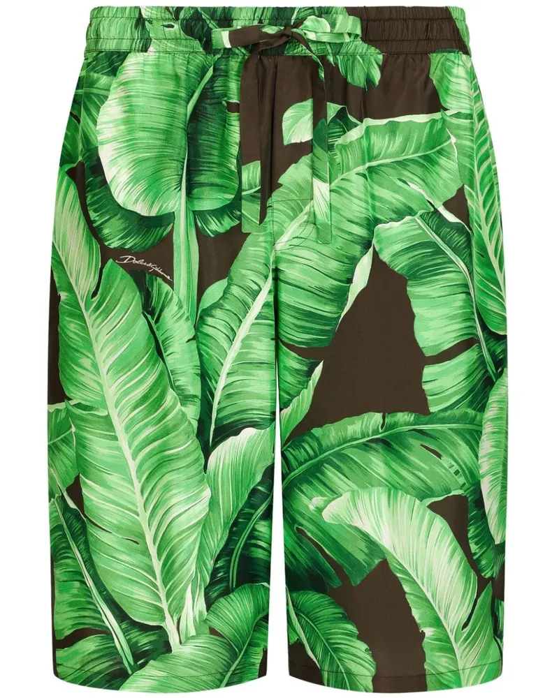 Dolce & Gabbana Bermudas mit Bananenblatt-Print - Grün Grün