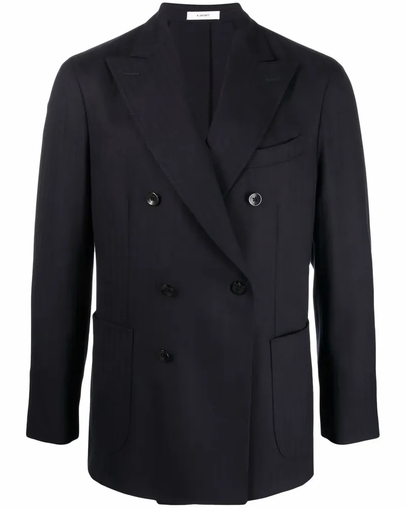 Boglioli Doppelreihiges Sakko mit Nadelstreifen - Blau Blau