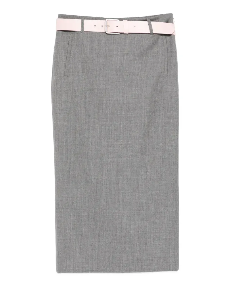 Moschino belt-detail pencil skirt - Grau Grau