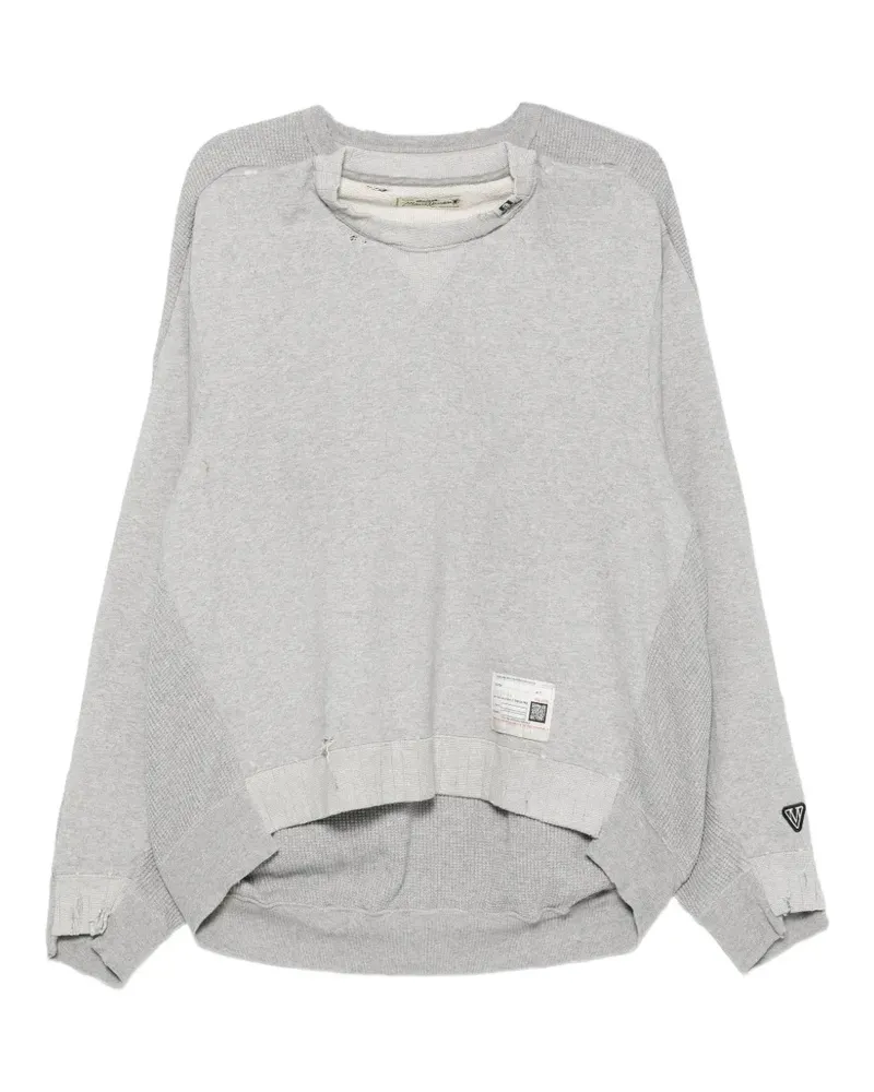 MIHARAYASUHIRO distressed waffle-knit sweater - Grau Grau