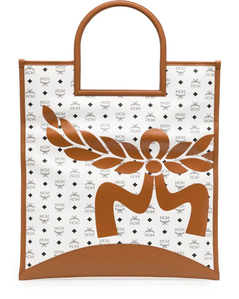 MCM Großer Aren Lauren Visetos Shopper - Weiß Weiß