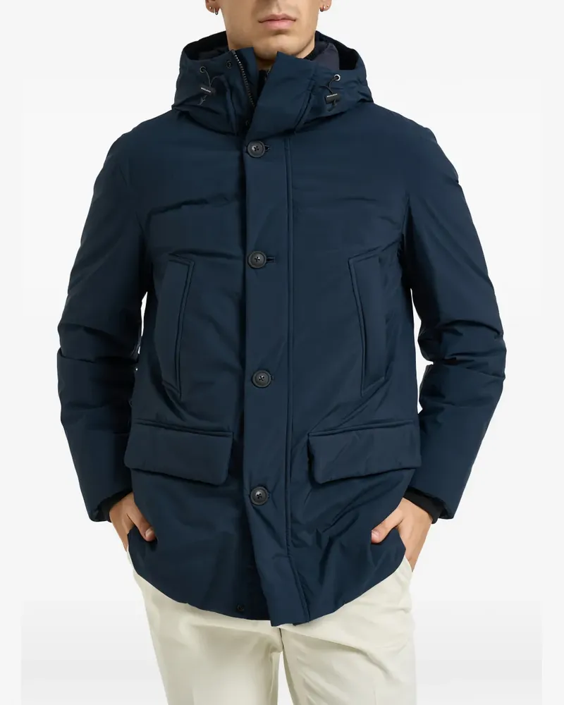 Woolrich Kapuzenmantel mit Knopfverschluss - Blau Blau