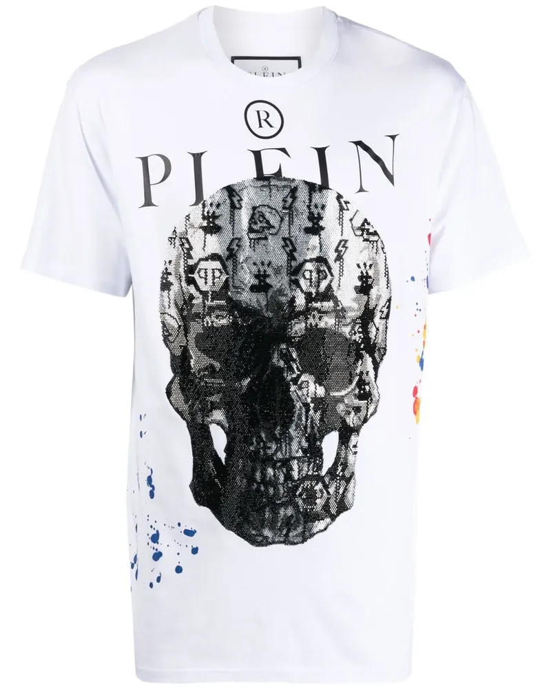 Philipp Plein T-Shirt mit Totenkopf-Print - Weiß Weiß