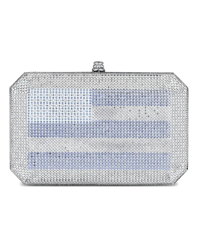 Tyler Ellis medium Perry crystal-embellished beveled clutch bag - Silber Silber