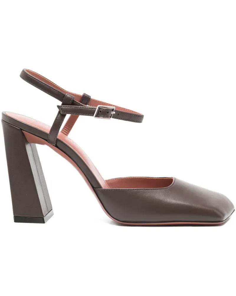 Amina Muaddi Charlotte Pumps 95mm - Braun Braun