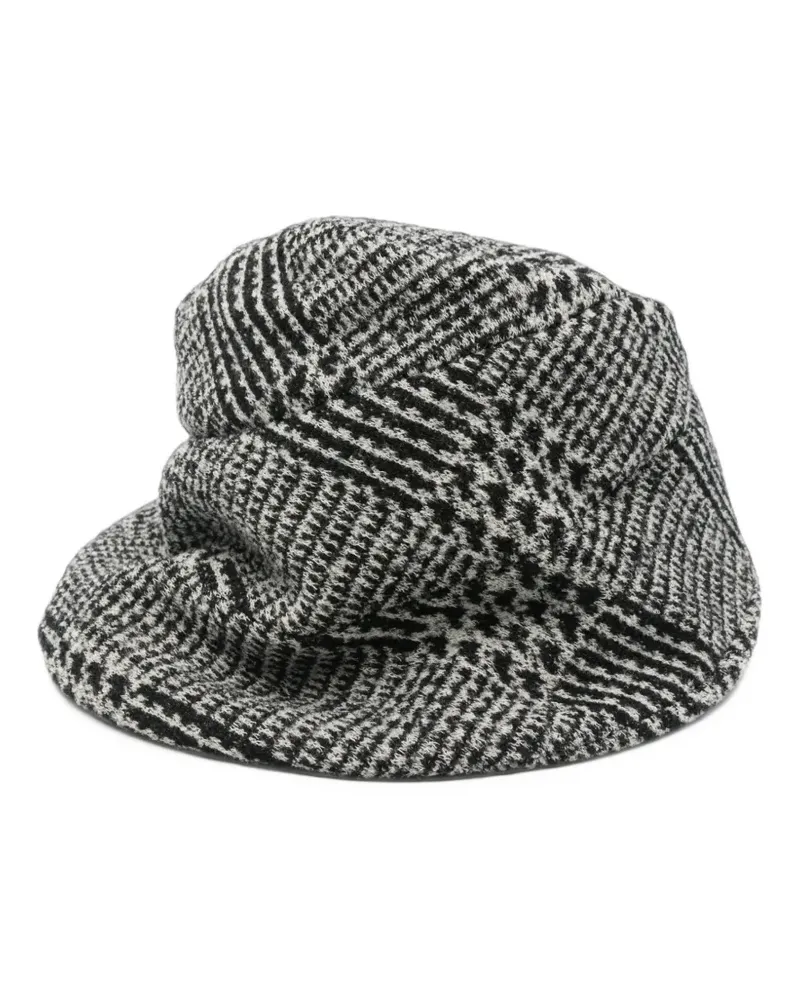 Junya Watanabe Gemusterter Hut - Schwarz Schwarz